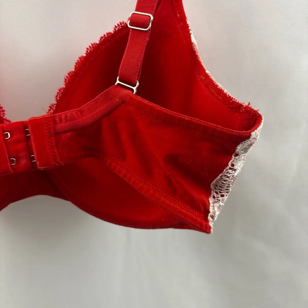 VICTORIA'S SECRET Body By Victoria Lined Perfect Coverage 34DD Red Sequin - Picture 9 of 10